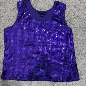 Denim 24/7 Shimmering Purple Sequin Tank Top women’s.4X